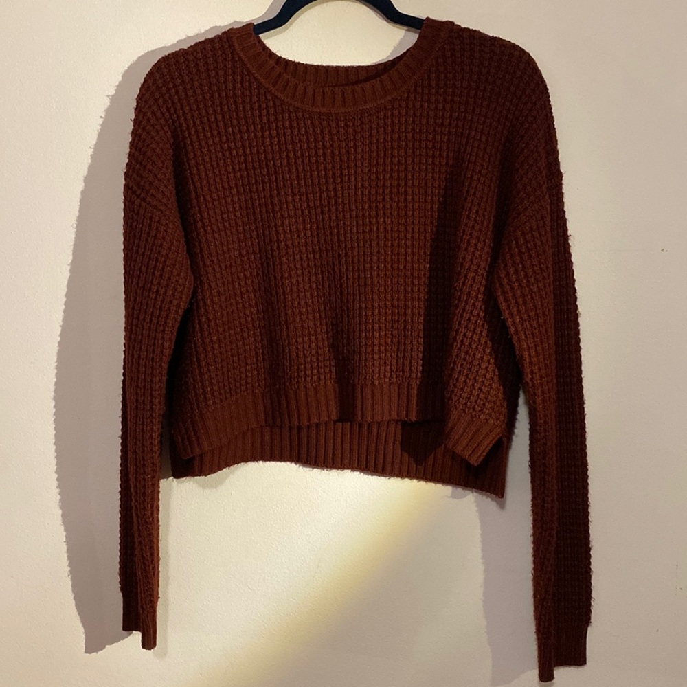 Burgundy Crop Sweater
